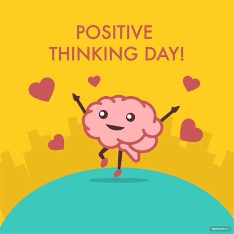 Happy Positive Thinking Day Illustration Eps Illustrator  Psd