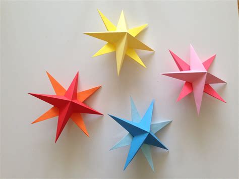 How To Make Simple 3d Origami Paper Stars 3d Paper Star