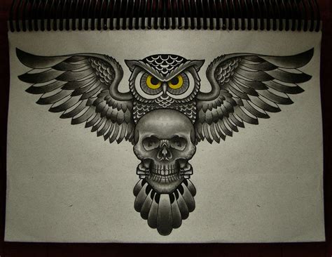 Owl Skull Ii By Frah On Deviantart Owl Skull Tattoos Realistic Owl
