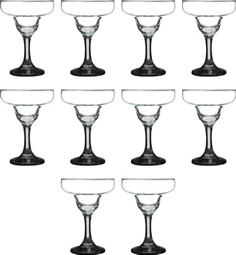 Discount Promos 10 Margarita Glasses Set 9 Oz Classic Smooth Barware
