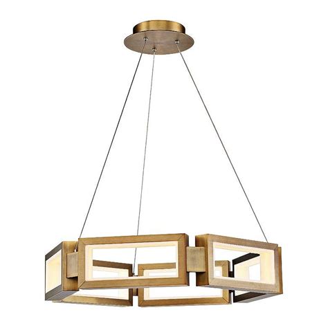 Hang straight swivels up to 90 degrees. Modern Forms Mies 29"W Aged Brass 6-Light LED Chandelier ...