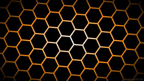 1920x1080 Wallpaper Glow Hexagon Black Orange White Black White
