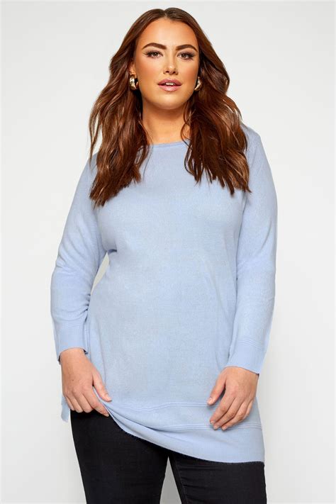 Pale Blue Cashmilon Knitted Jumper Yours Clothing
