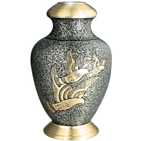 Cremation Urn For Human Ashes Adult Brass Funeral Urn For Women Or Men Hand Engraved Golden