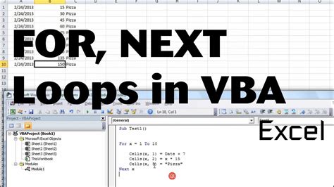 Excel Vba Basics 3 Using For And Next With Variable Using Loops For