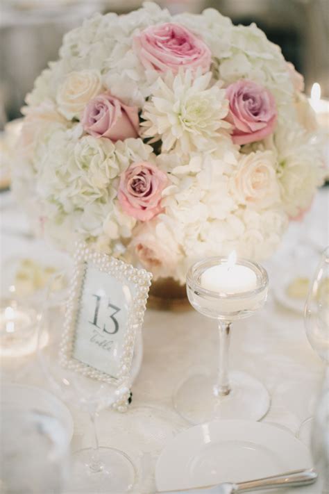 White And Pink Rose Centerpiece Elizabeth Anne Designs The Wedding Blog