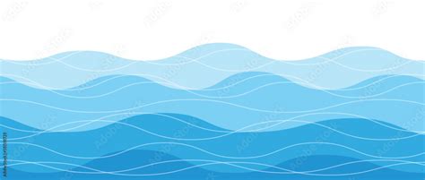 Sea Waves Pattern Water Wave Abstract Design Blue Ocean Wave Layer