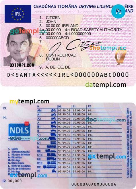 Ireland Driving License Learner Permit Template In Psd Format 2022