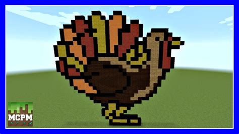 How To Build A Thanksgiving Turkey Pixel Art In Minecraft Youtube