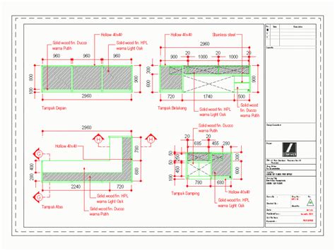 Receptionist Scritorio Detailed Drawer And Cabinet Dwg Detail For