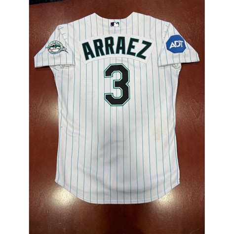2023 Miami Marlins Auction Luis Arraez Game Used Tbtc Florida Marlins Jersey From 2023 Season