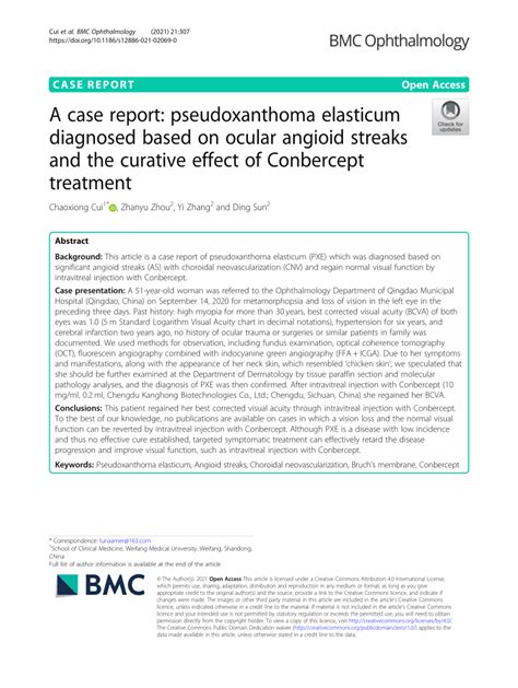 Pdf A Case Report Pseudoxanthoma Elasticum Diagnosed Based On Ocular