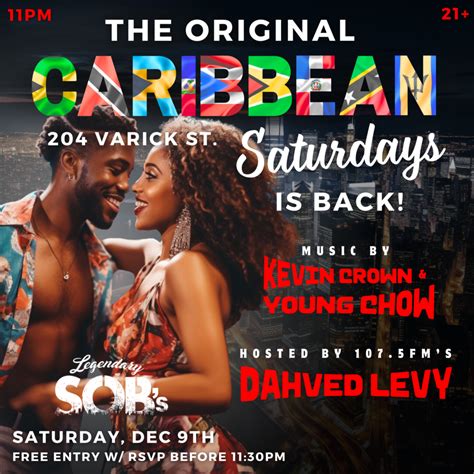 The Original Caribbean Saturdays Party Sobs