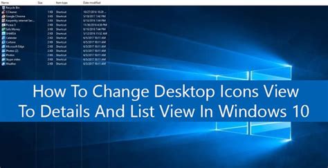 Most icons from windows 10 are stored inside dll files. How to Change Desktop Icons View to Details and List View ...