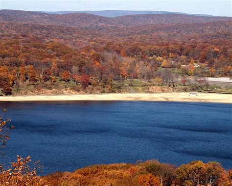 Amplified music by permit only. Foliage at Lake Welch, Harriman State Park, New York ...