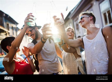 Group Of Young Friends Having Fun Together Stock Photo Alamy