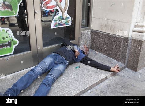 Man Passed Out On The Sidewalk In Midtown Manhattan From Too Much