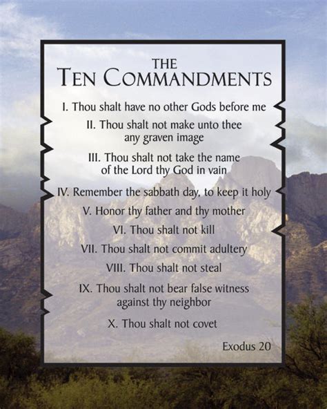Name The Ten Commandments From Moses