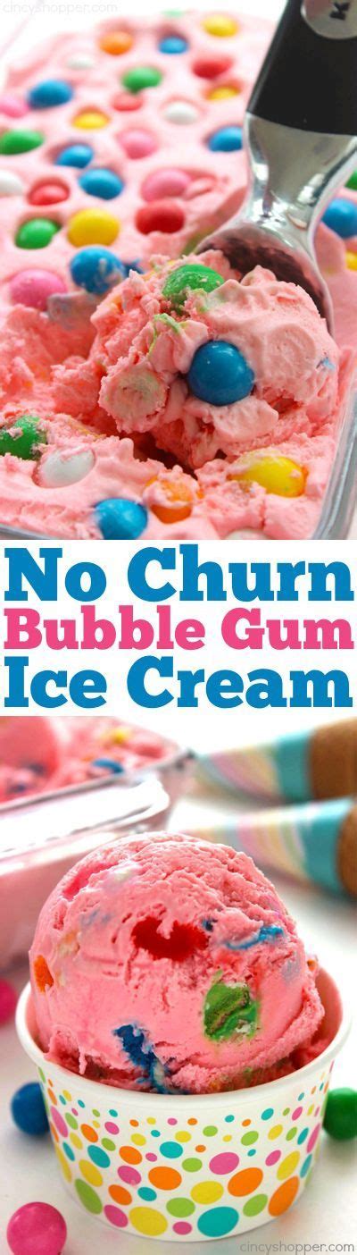 No Churn Bubblegum Ice Cream Recipe Bubble Gum Ice Cream Ice Cream