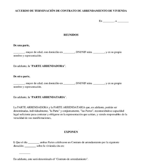Carta De Rescision De Contrato De Arrendamiento Actualizado Images