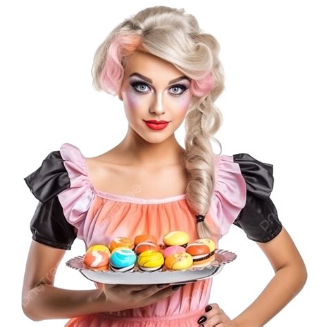 Candy Pretty Girl In A Waiter Costume Roleplaying Games Halloween Party Shop Concept Girl