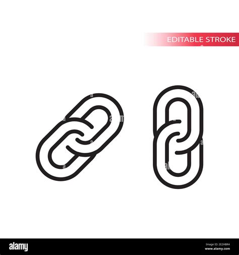 Link Chain Thin Line Vector Icon Web Outline Symbol Editable Stroke