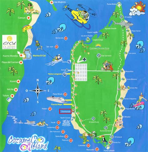 Cozumel Island Tourist Map - Cozumel Island • mappery