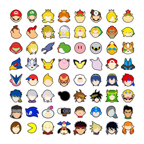 Smash Character Icons Super Smash Brothers Ultimate Super Smash