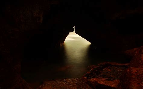 Download Wallpaper 3840x2400 Cave Gorge Water Light