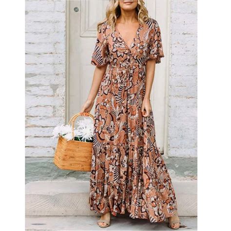 Bohemian Women Summer Dress 2019 Beach Elegant Sexy Print Dresses Party Night Plus Size Long