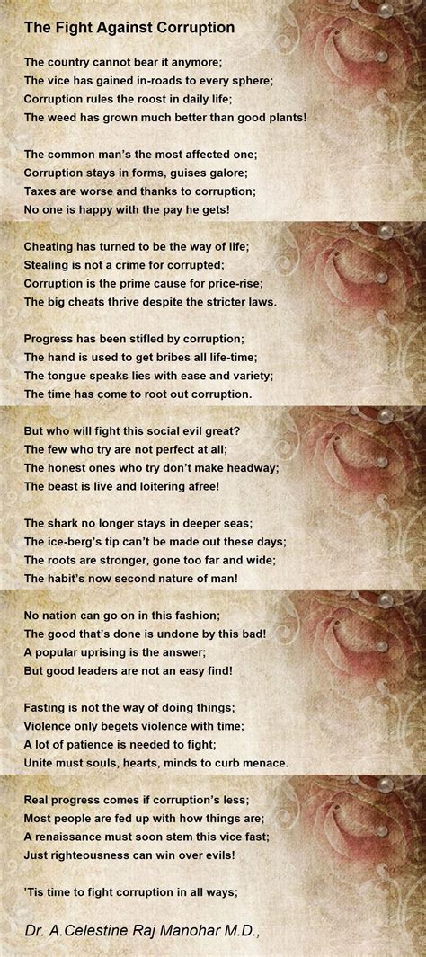 The Fight Against Corruption The Fight Against Corruption Poem By Dr