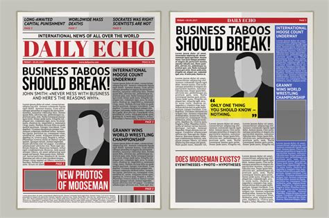 This is the largest, and arguably the most notorious, type of newspaper there is. Vector Daily Newspaper Template, Tabloid, Layout Posting ...