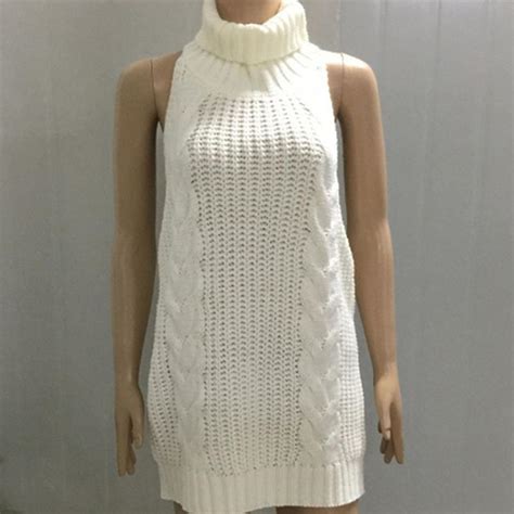 2017 new turtleneck sleeveless long virgin killer sweater japanes knitted sweaters sexy backless