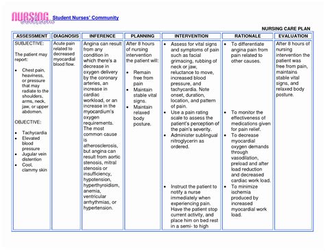 Nursing Care Plan Fresh Ncp Angina Nursing Care Plan Nursing Care