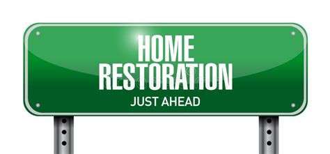 Home Restoration Street Sign Illustration Stock Illustration