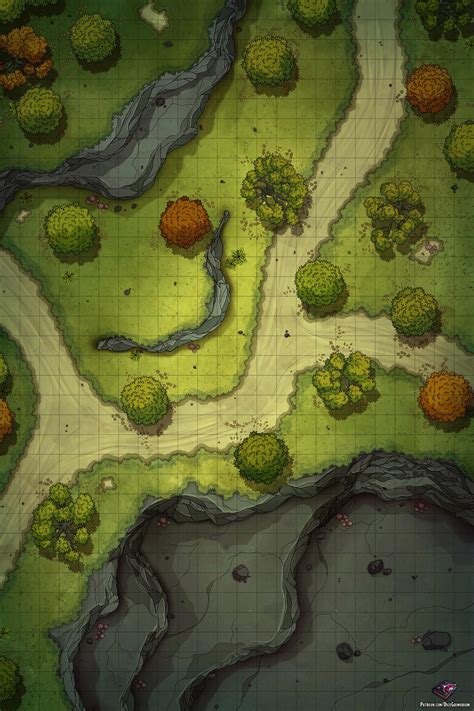 Forest Path Battle Map 24x36 Rroll20