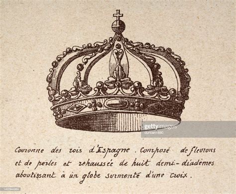 Crown Of The Kings Of Spain Antique Art Print Vintage Illustration High Res Vector Graphic