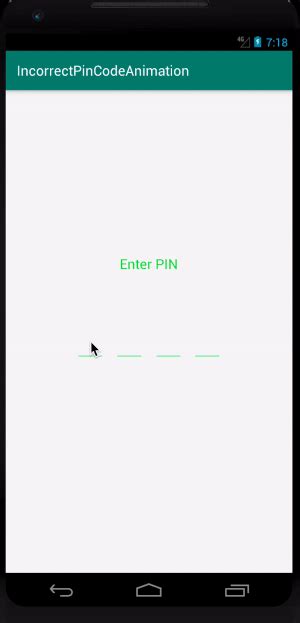 A Sample Animation For Handling Incorrect Pin Code