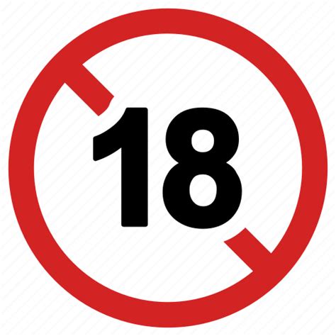 18 adult content banned block sign forbidden movie restriction prohibited icon