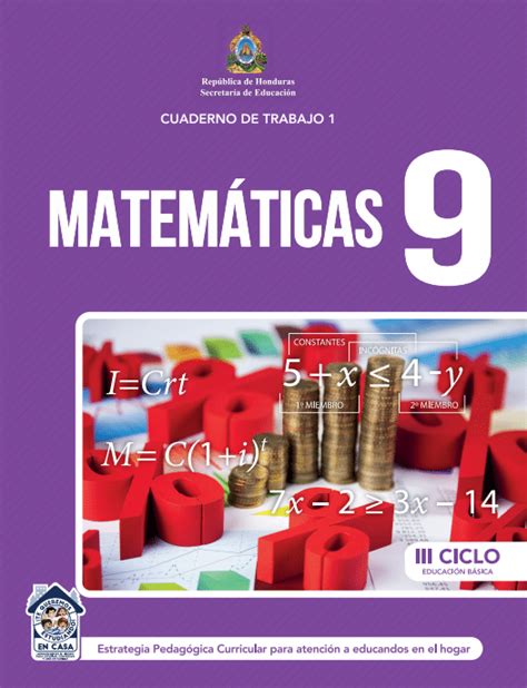 Cuaderno De Trabajo De Matematicas 9 Noveno Grado Honduras Zona Del