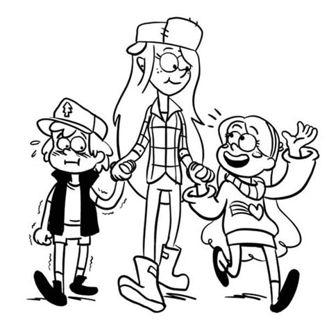 Gravity falls is an american animated television series created by alex hirsch writer for cartoon network s the. Dipper Pines And Mabel Pines Walking With Wendy Corduroy ...