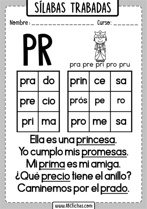 Fichas Para Trabajar Las S Labas Trabadas Incluye Ejercicios