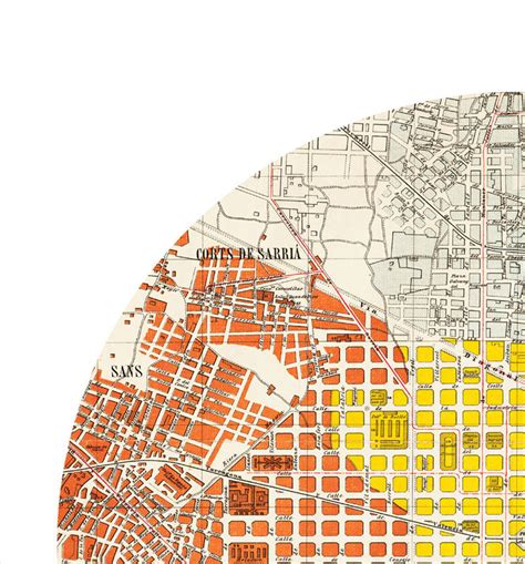 Barcelona city seven ⭐ , spain, barcelona, calle aribau 235, 1º 4ª: BARCELONA - city poster - city map poster print - VINTAGE ...