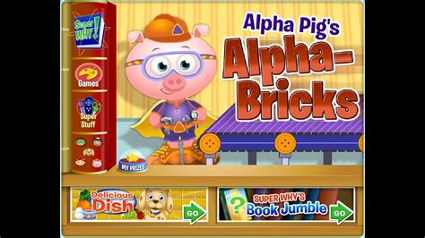 Super Why Alpha Pigs Alpha Bricks Youtube