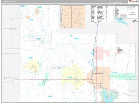 Carter County Ok Wall Map Premium Style By Marketmaps