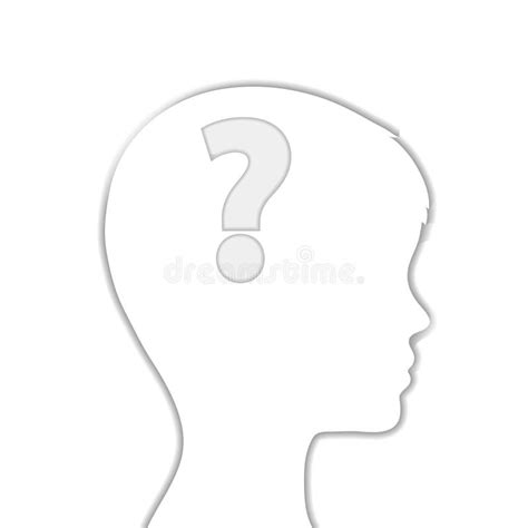 Silhouette Of Man Head With Question Sign Like Think Concept Stock