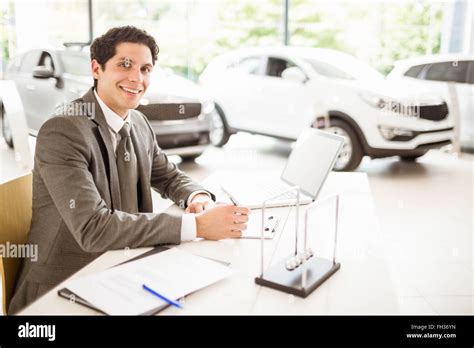 Car Salesman Sitting Desk In Hi Res Stock Photography And Images Alamy