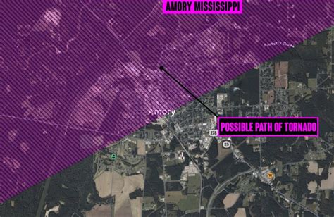 Photo Of The Path Of Tornado In Amory Mississippi