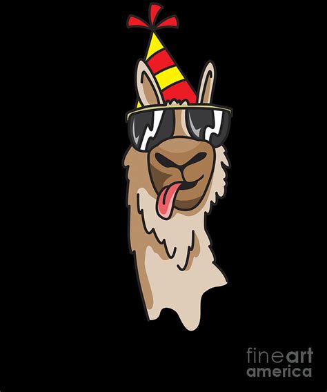 Llama Lama Alpaca Cool Funny Digital Art By Haselshirt Pixels