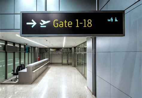 Airport Flight Arrival Gates Info Display Stock Photo Image Of